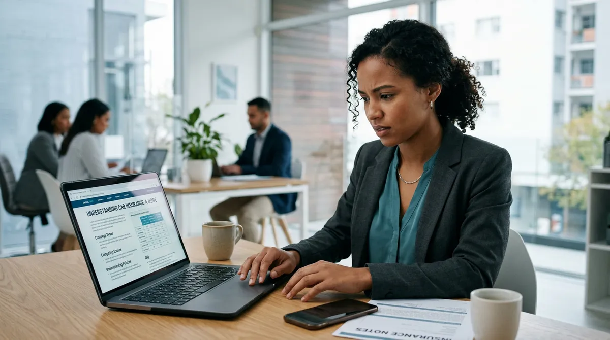 Изучение страхования онлайн на ноутбуке